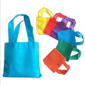 (50 PACK) Mini Non Woven Kids Party Favor Tote Bag